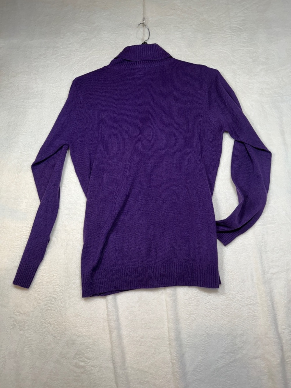 NWD Turtleneck Sweater Womens Size XL Purple Knit Quiet Luxury Career - Picture 9 of 9
